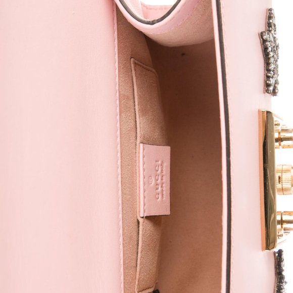 Gucci Crystal Star Small Padlock Shoulder Bag Pink New with Dust Bag - Picture 7 of 11